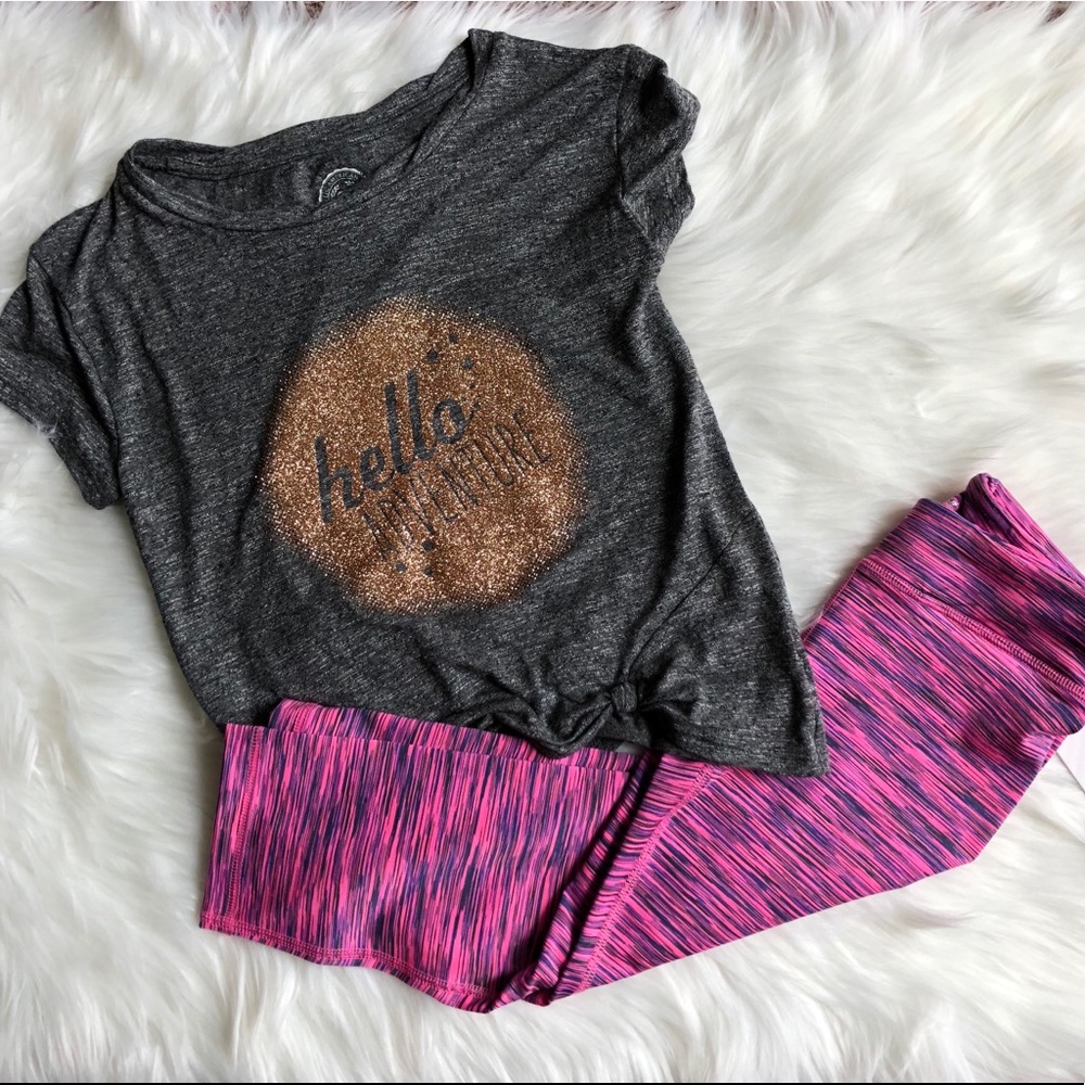 Girls top and active capris